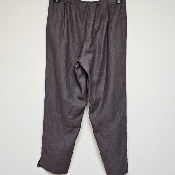 Eileen Fisher Gray Linen Slim Ankle Pant, Size Medium, New - Picture 3 of 10